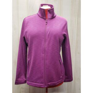 T By Talbots Zip-Up Jacket, Purple, size L, Pockets, Polyester/Spandex Fleece